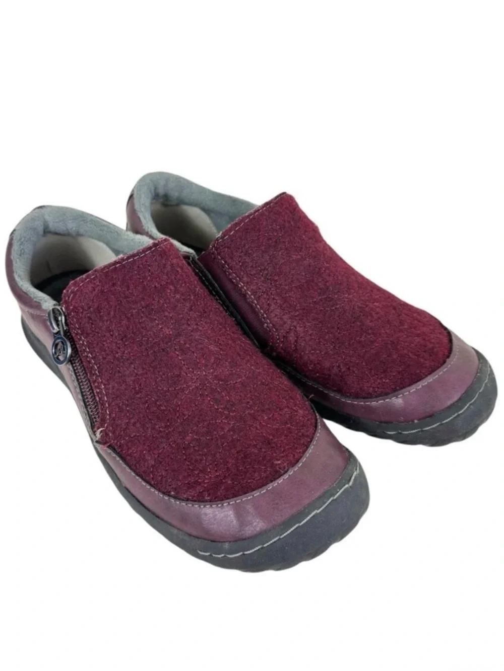 JBU Jambu Burgundy Crimson Fabric Rubber Vegan Slip-On Comfort Anti-Slip Shoes 7